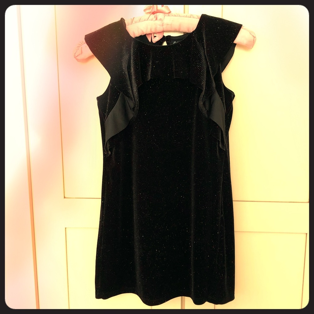 “Cat and Jack” Black Velour Dress, Size 7/8